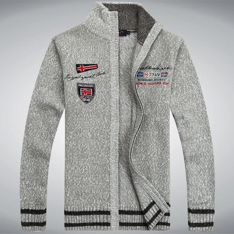 Cotton Man Sweater Winter Cardigan Winter Overcoat Casual New Fashion Cotton Red Mens Winter Jacket