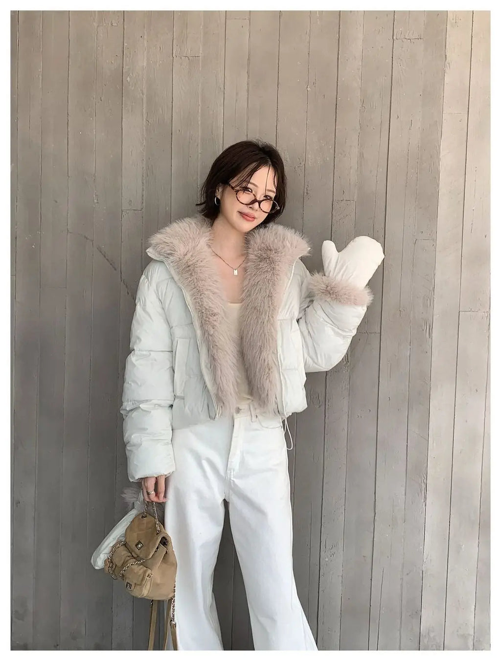 2026 New Winter Coat Women Korean Fashion Loose Female Fur Collar Windproof Warm Parkas Luxury Cotton Cropped Jacket